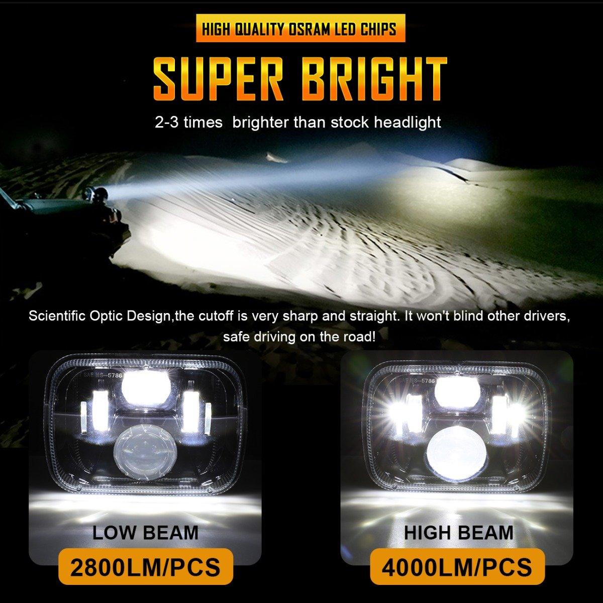 (2pcs/set) 110W 7x6 LED light Headlights for GMC