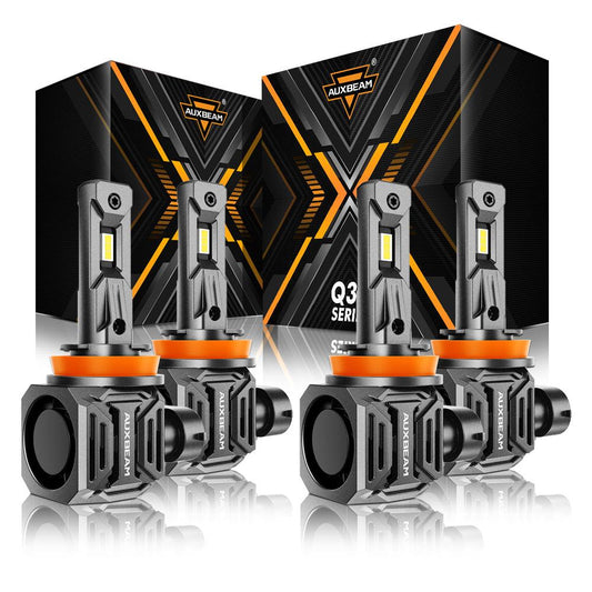 H11+H11 LED Headlight Bulbs Q30 Series Brightest Wireless 110W 24000LM 6500K Cool White | 4 Bulbs - Auxbeam  – éclairage LED auto