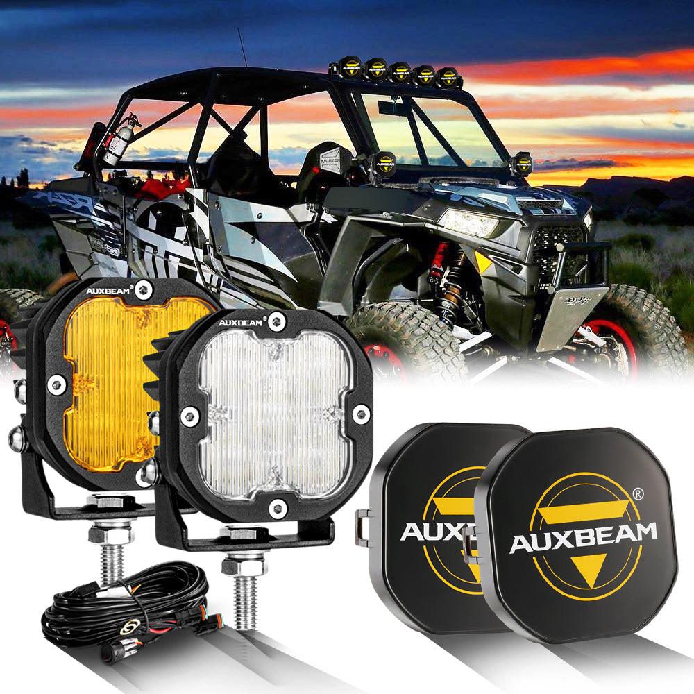 3 Inch 80W 9600LM LED Pods Lights White&Amber for ATV UTV SIDE BY SIDE 4X4 - Auxbeam  – éclairage LED auto