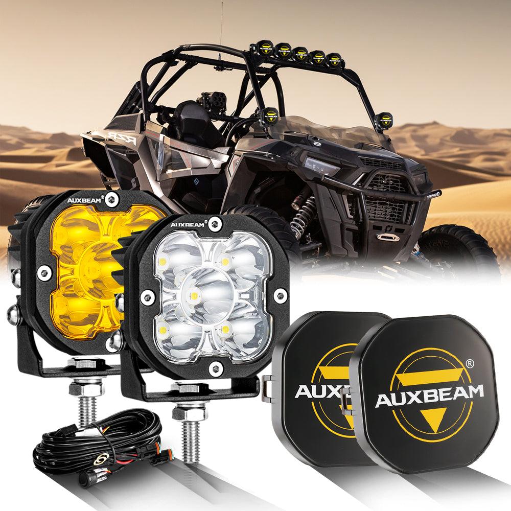 3 Inch 80W 9600LM LED Pods Lights White&Amber for ATV UTV SIDE BY SIDE 4X4 - Auxbeam  – éclairage LED auto