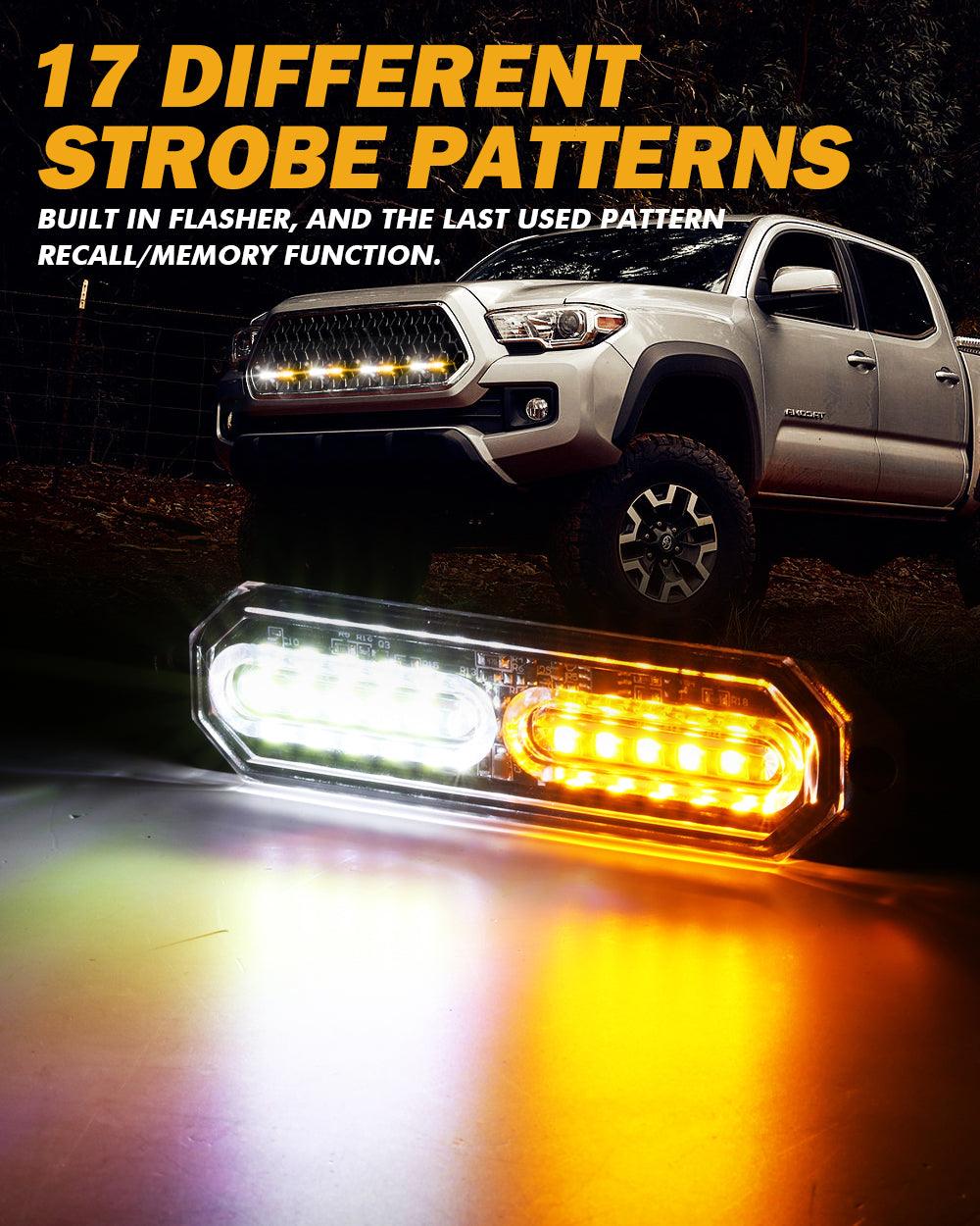 (4 قطع/مجموعة) 12 مصباح LED للطوارئ مثبت على السطح لمصابيح ستروب للشاحنات والمركبات والسيارات الرباعية والشاحنات الصغيرة 