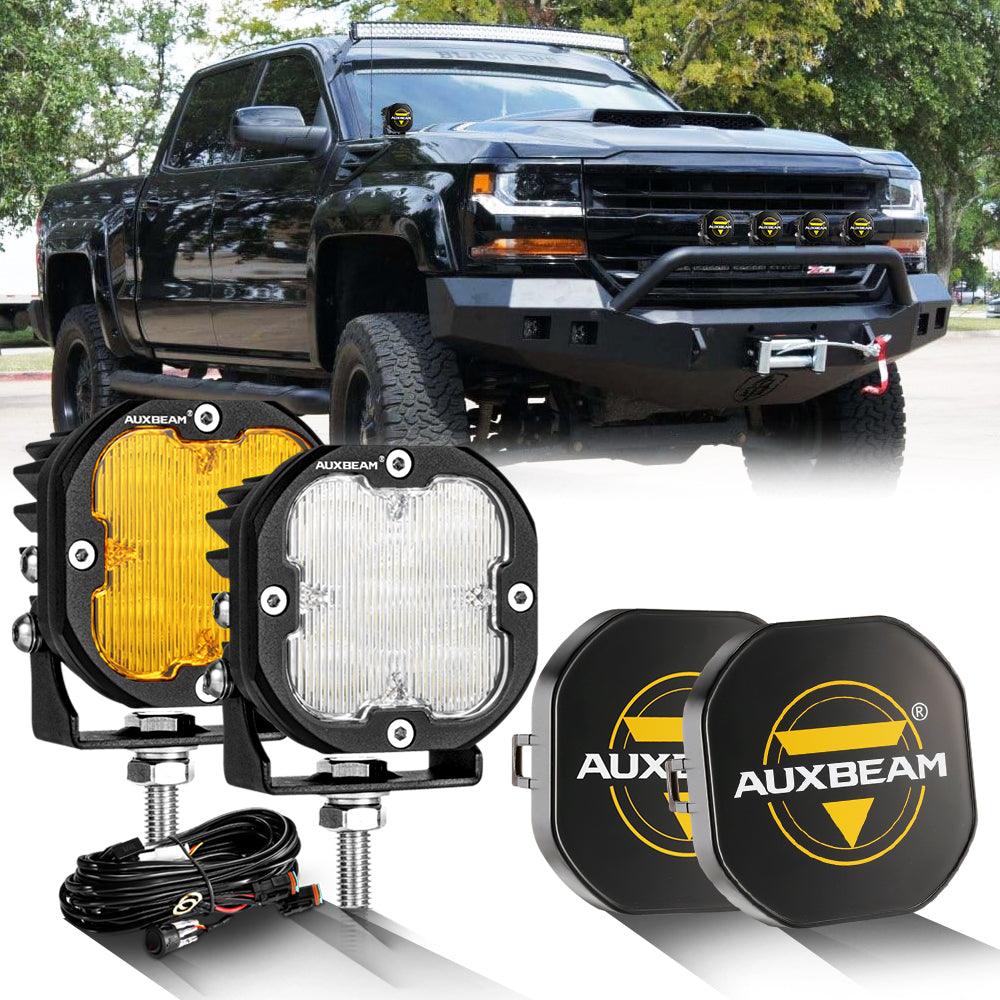 3 Inch 80W 9600LM LED Pods Lights White&Amber for CHEVROLET - Auxbeam  – éclairage LED auto
