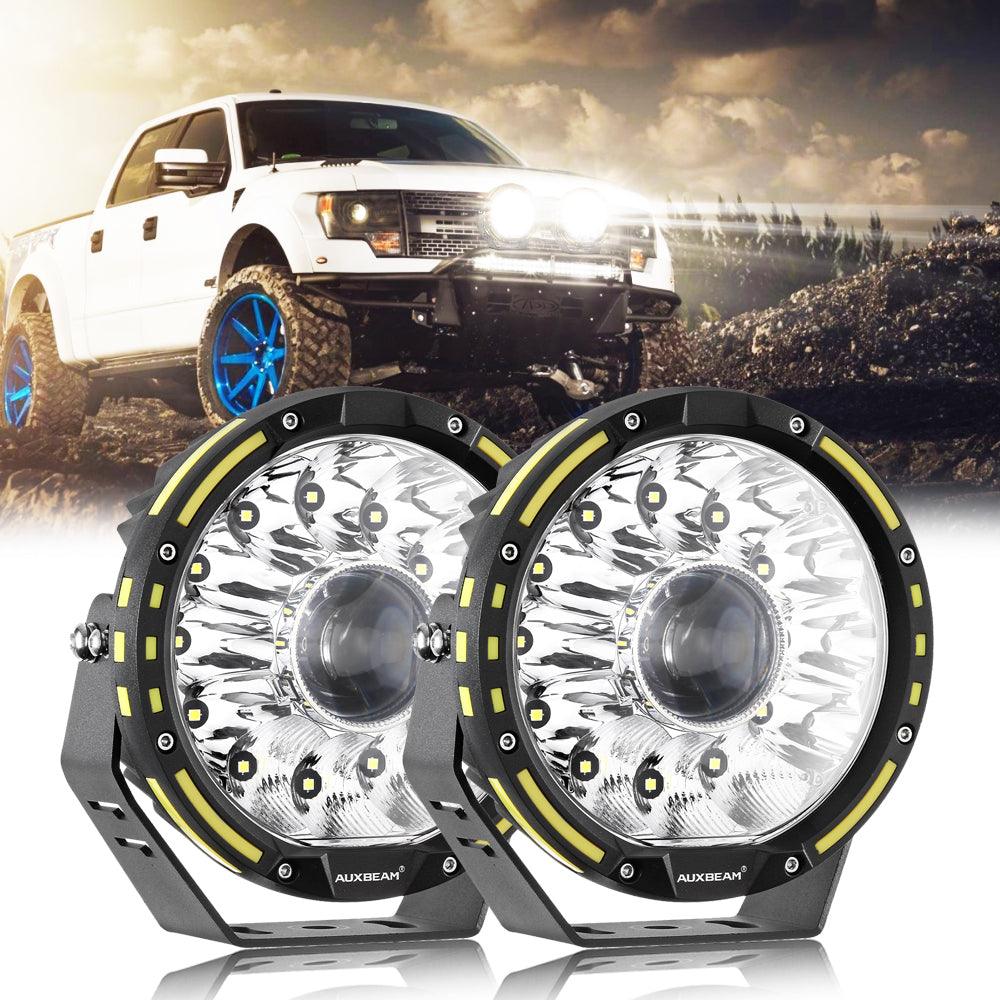 (2pcs/set) 7 Inch 230W 33332LM 360-PRO Series Custom Lens Offroad LED Driving Lights+Amber/Black Covers(Optional) for FORD F150 F250 - Auxbeam  – éclairage LED auto