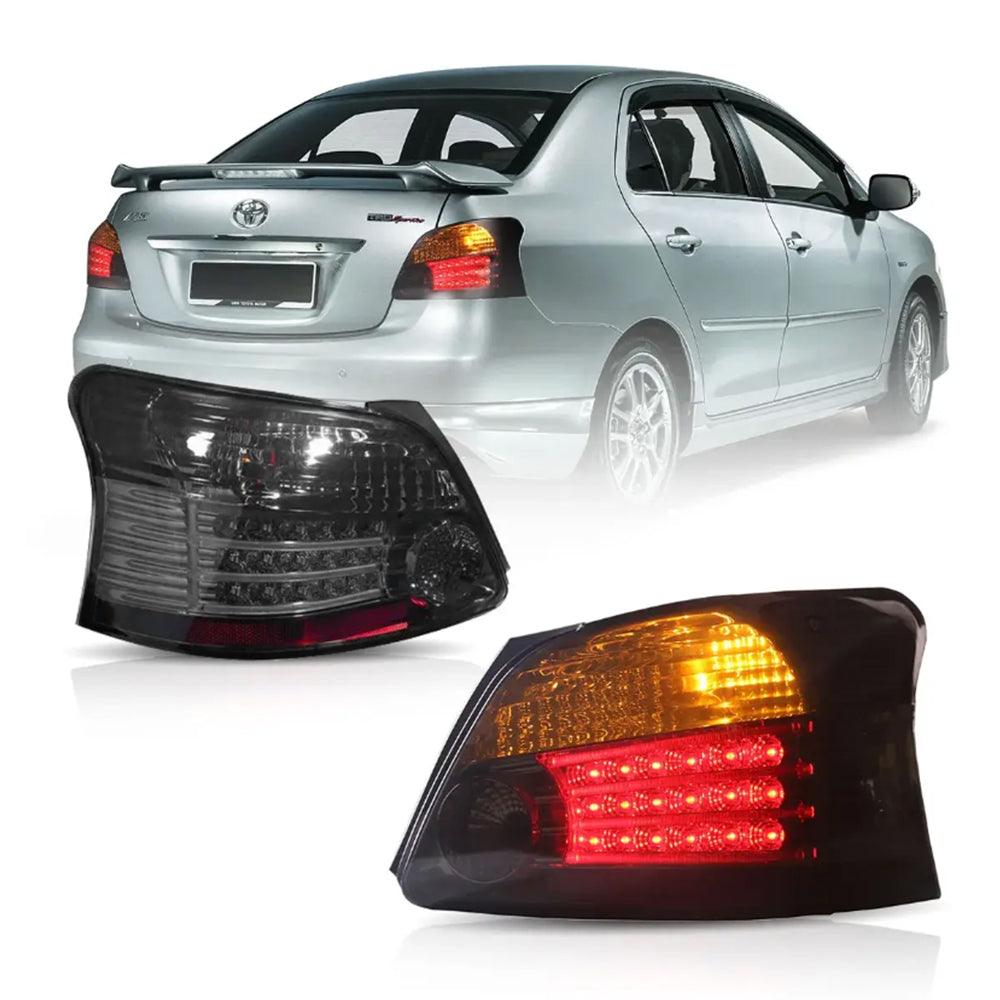 LED Tail Lights Assembly With Amber Turn Signal For 2005-2013 Toyota Vios/Yaris 2th Gen (Ncp93) Sedan