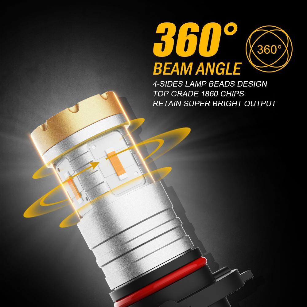 مصابيح ضباب/إضاءة نهارية LED طراز 9006 HB4، بقوة 20 واط و4000 لومن، من سلسلة Deep Blue Crown | مصباحان