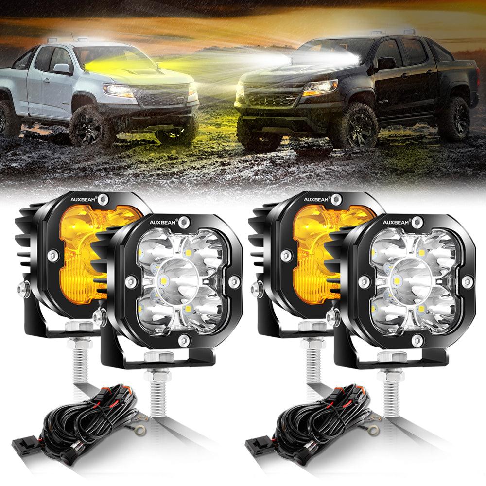 3 Inch 80W 9600LM LED Pods Lights White&Amber for CHEVROLET - Auxbeam  – éclairage LED auto
