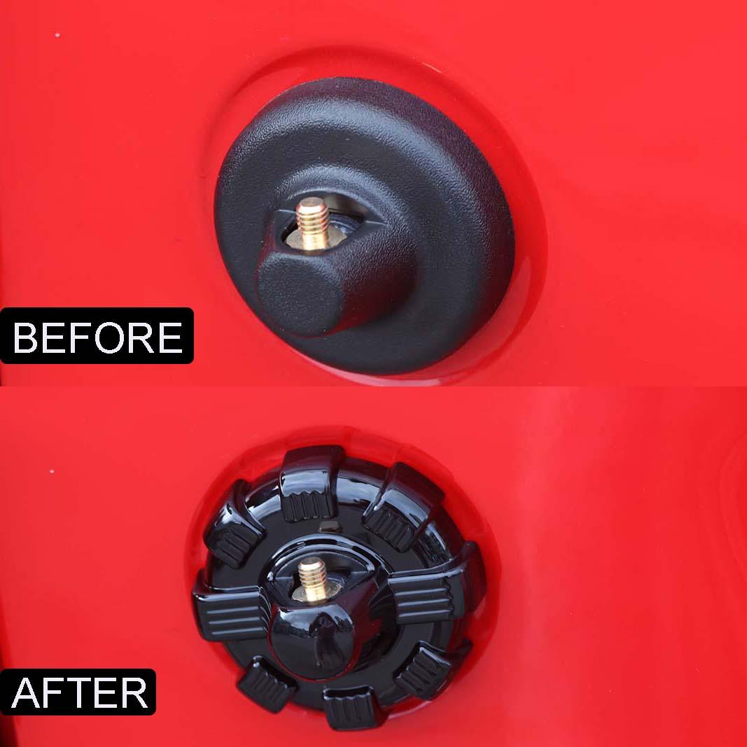 غطاء قاعدة هوائي الراديو مع إطار تثبيت هوائي لسيارة جيب رانجلر JL 2018-2022 (أسود/أحمر/فضي)