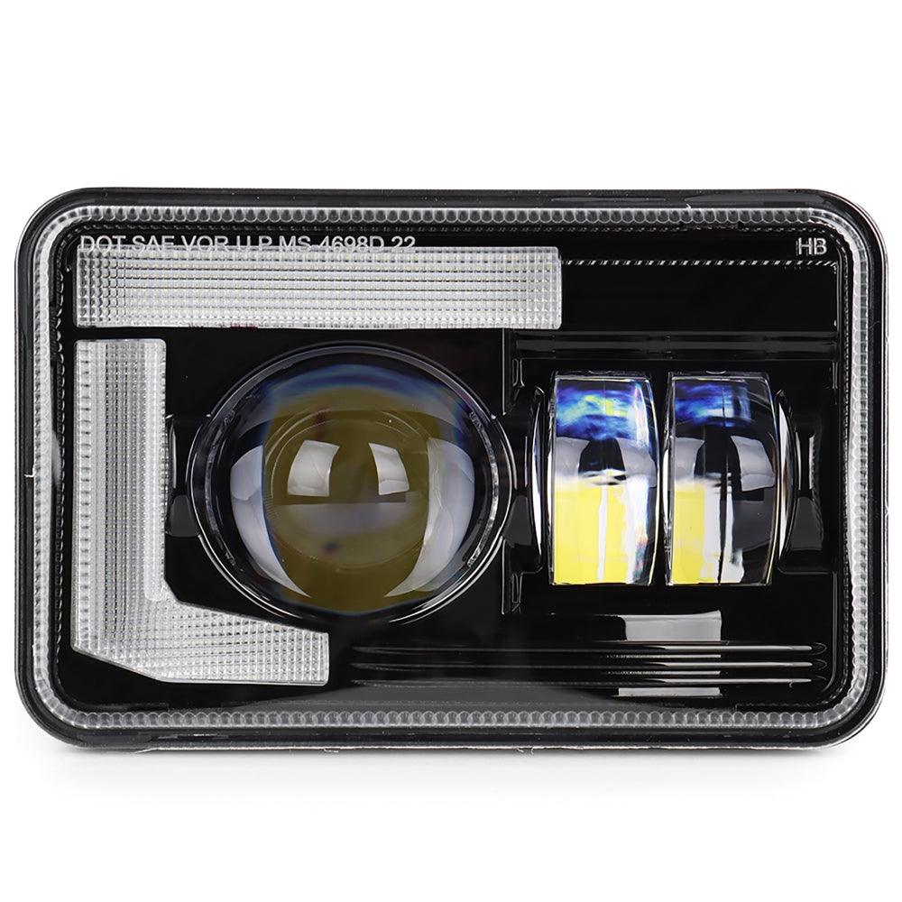 4x6 Inch DOT Sealed Beam LED Headlights with DRL For Peterbilt Kenworth Freightinger Ford Chevrolet