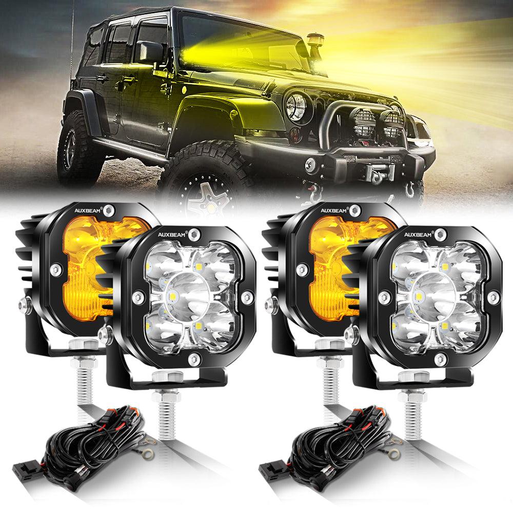 3 Inch 80W 9600LM LED Pods Lights White&Amber for JEEP - Auxbeam  – éclairage LED auto
