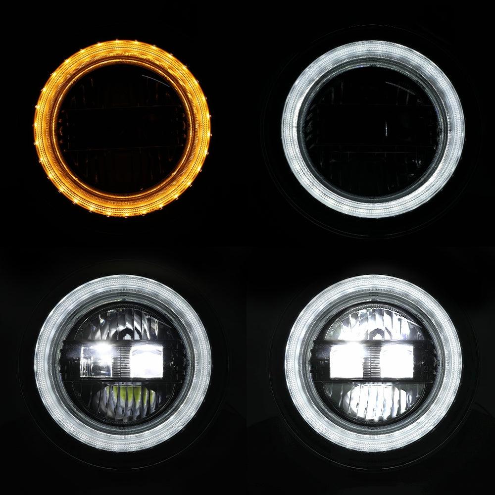 9 Inch LED Headlights with DRL Halo Ring for Jeeps Wrangler JL 2018-2024（DOT Approved）