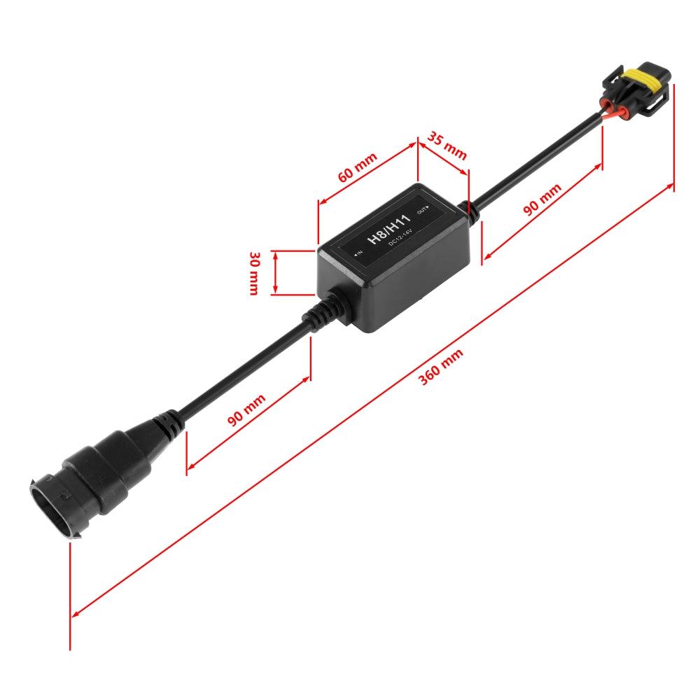 مصابيح أمامية LED مُحسّنة طراز H11/H9/H8 C10-MODEL مزودة بفك تشفير Canbus ومضاد للوميض ومضاد للوميض بدون تحذير ومجموعة تحويل مقاومة تسخير قطعتين/مجموعة