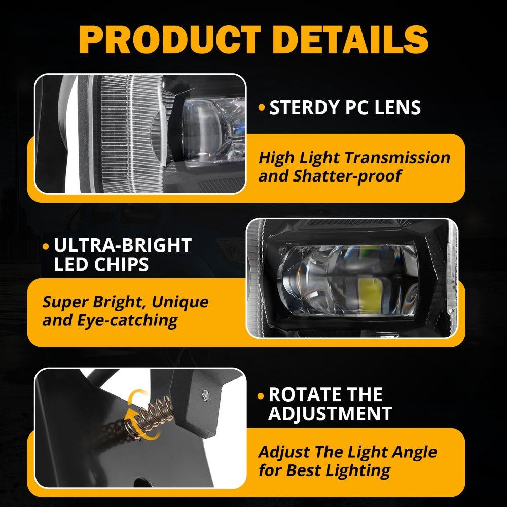 LED Fog Lights with White DRL &amp; Amber Turn Signals for FORD F250 F350 F450 F550 Super Duty 2005 2006 2007 