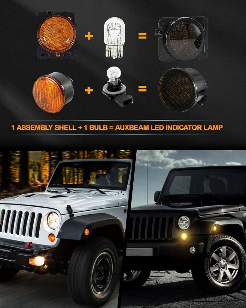 LED Smoke Tail Light Et Feux De Signalisation Avant Pour 2007-2017 Jeep Wrangler JK