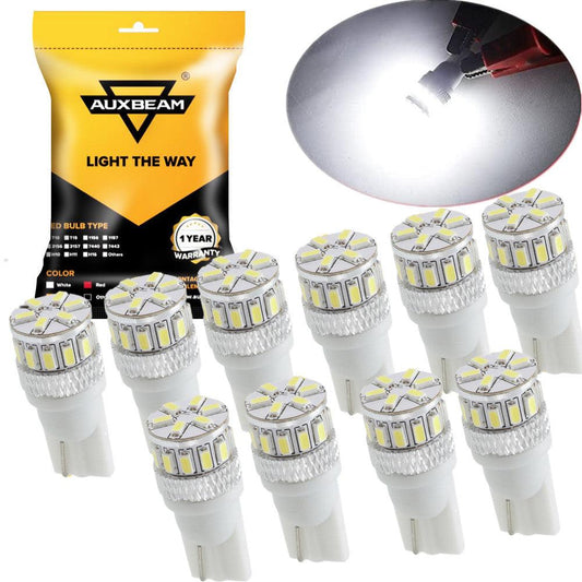 168 2825 W5W T10 LED License Plate/Side Marker/Interior Light Bulbs 4W 300% High Brightness CAN-Bus Error Free 6500K White | 2 bulbs 