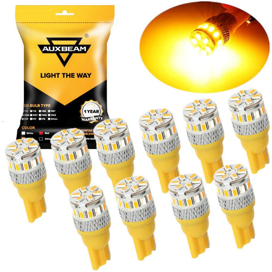 168 2825 W5W T10 LED License Plate/Side Marker/Interior Light Bulbs 4W 300% High Brightness CAN-Bus Error Free 3500K Amber | 2 bulbs