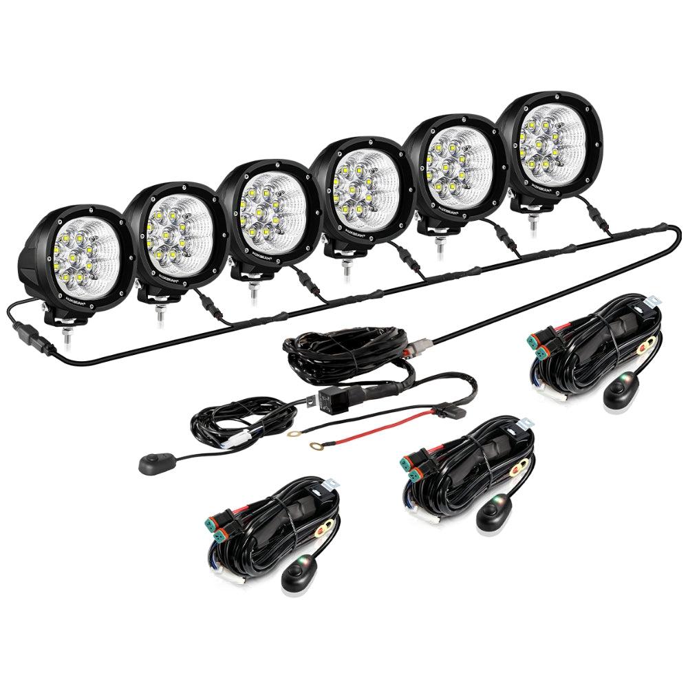 P4 Series | 4 Inch 90W 9000LM Round LED Driving Lights Flood White Pod Lights - Auxbeam  – éclairage LED auto