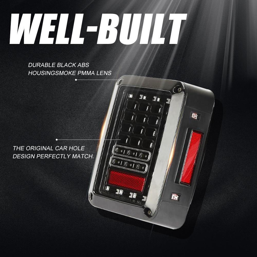 7" LED Headlight Replacement + 4" LED Fog Lights + Smoked LED Taillights + Front Turn Signals &amp; Guard Lights for Jeep Wrangler JK