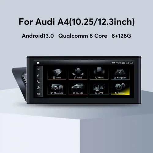 Android 13 Qualcomm 8 Core 10.25 12.3inch Audi A4 Multimedia