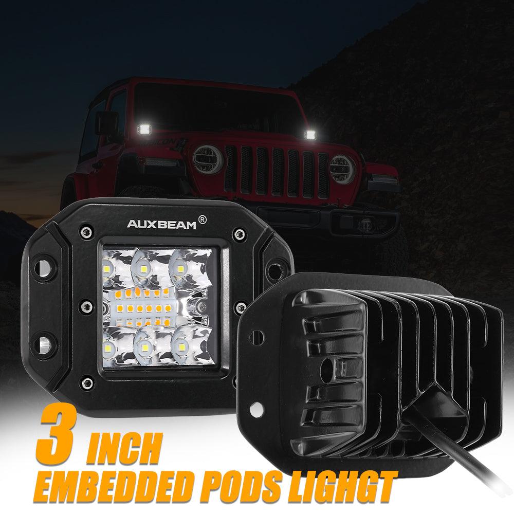 (2pcs/set) 3 inch 72W 6 Modes White&Amber LED Working Light for SUV ATV UTV Trucks Pickup Boat