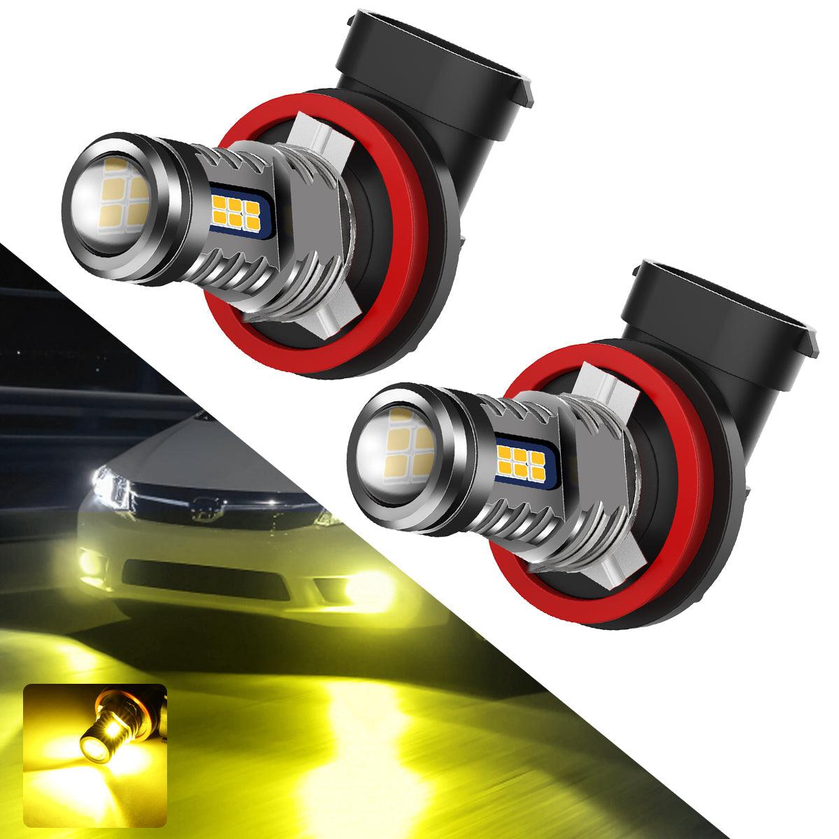 🔥(2pcs/set) H11/H8/H9/H16JP  Y2 Series 3-Sides Golden Yellow LED Fog Light/DRL