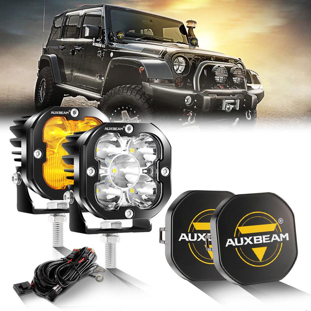 3 Inch 80W 9600LM LED Pods Lights White&Amber for JEEP - Auxbeam  – éclairage LED auto