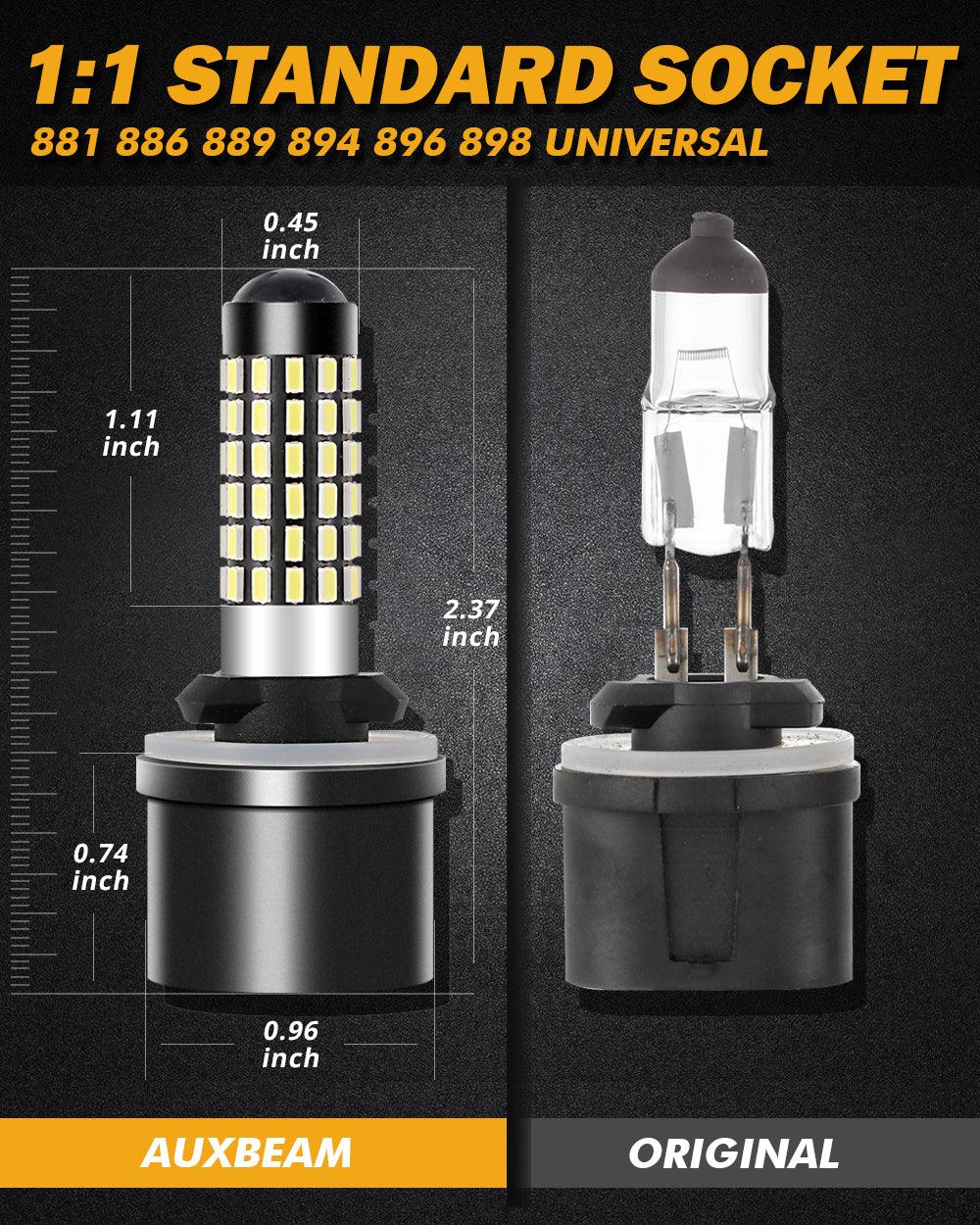 880 885 890 899 892 893 مصابيح LED للضباب/الإضاءة النهارية 6 وات 2000 مل 6500 كلفن أبيض | 2 مصباح