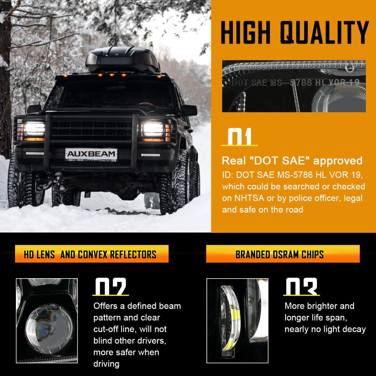 (2pcs/set) 110W 7x6 LED light Headlights for Jeep XJ YJ MJ