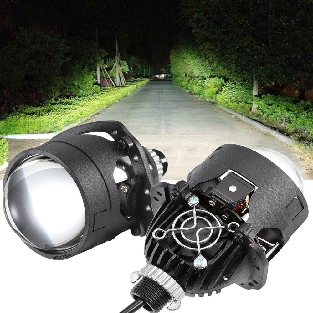 2.5 Inch 80W 6000K Bi-LED Projector Lens Headlight Non-Destructive Installation Projector Lens for Car | 2PCS/Set