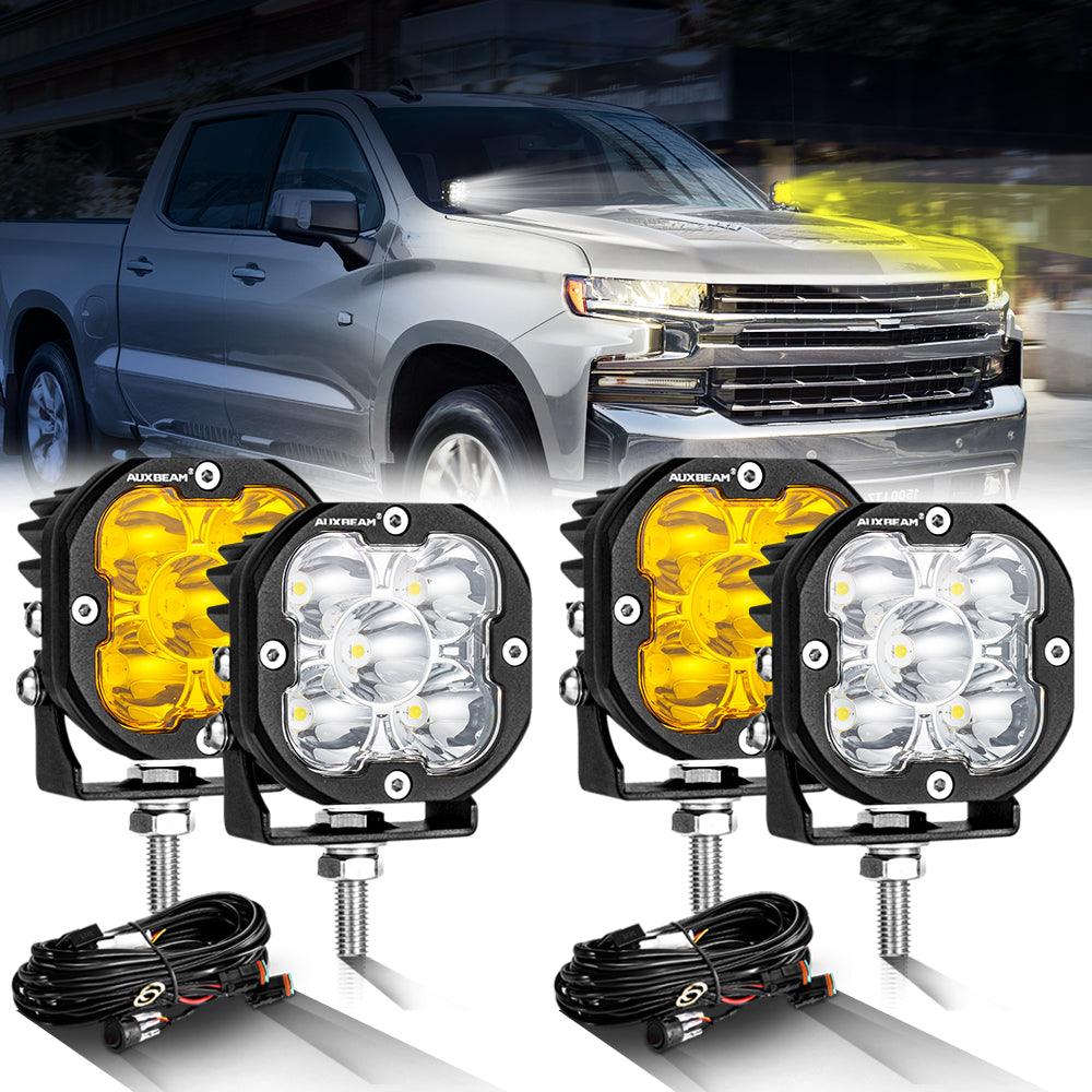3 Inch 80W 9600LM LED Pods Lights White&Amber for CHEVROLET - Auxbeam  – éclairage LED auto