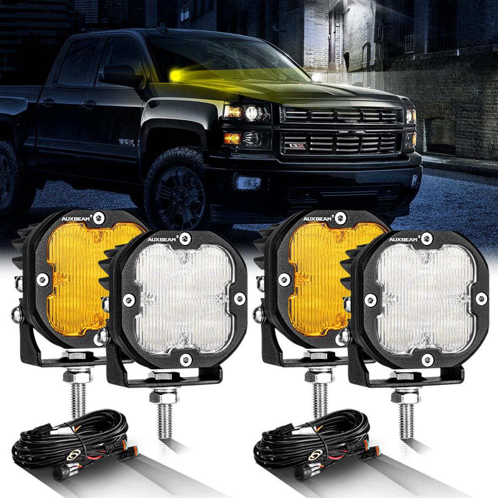 3 Inch 80W 9600LM LED Pods Lights White&Amber for CHEVROLET - Auxbeam  – éclairage LED auto