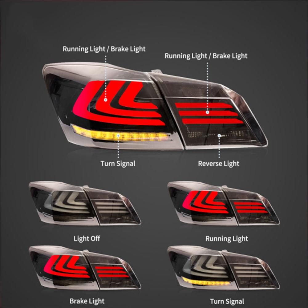 مجموعة مصابيح خلفية LED مع إشارة انعطاف متسلسلة لسيارة هوندا أكورد سيدان الجيل التاسع موديلات 2013-2017