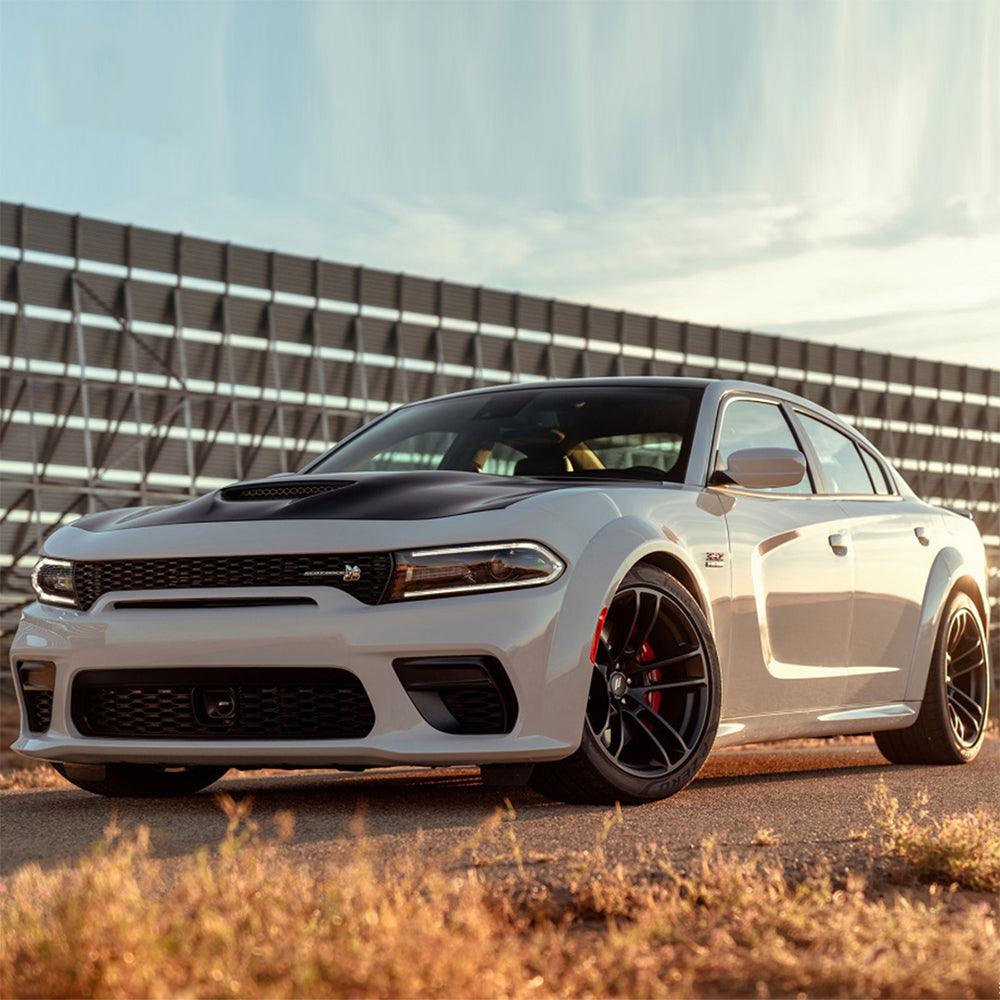 مجموعة مصابيح أمامية LED مزدوجة الشعاع باللون الأسود لسيارة دودج تشارجر الجيل السابع (LD) موديلات 2015-2023