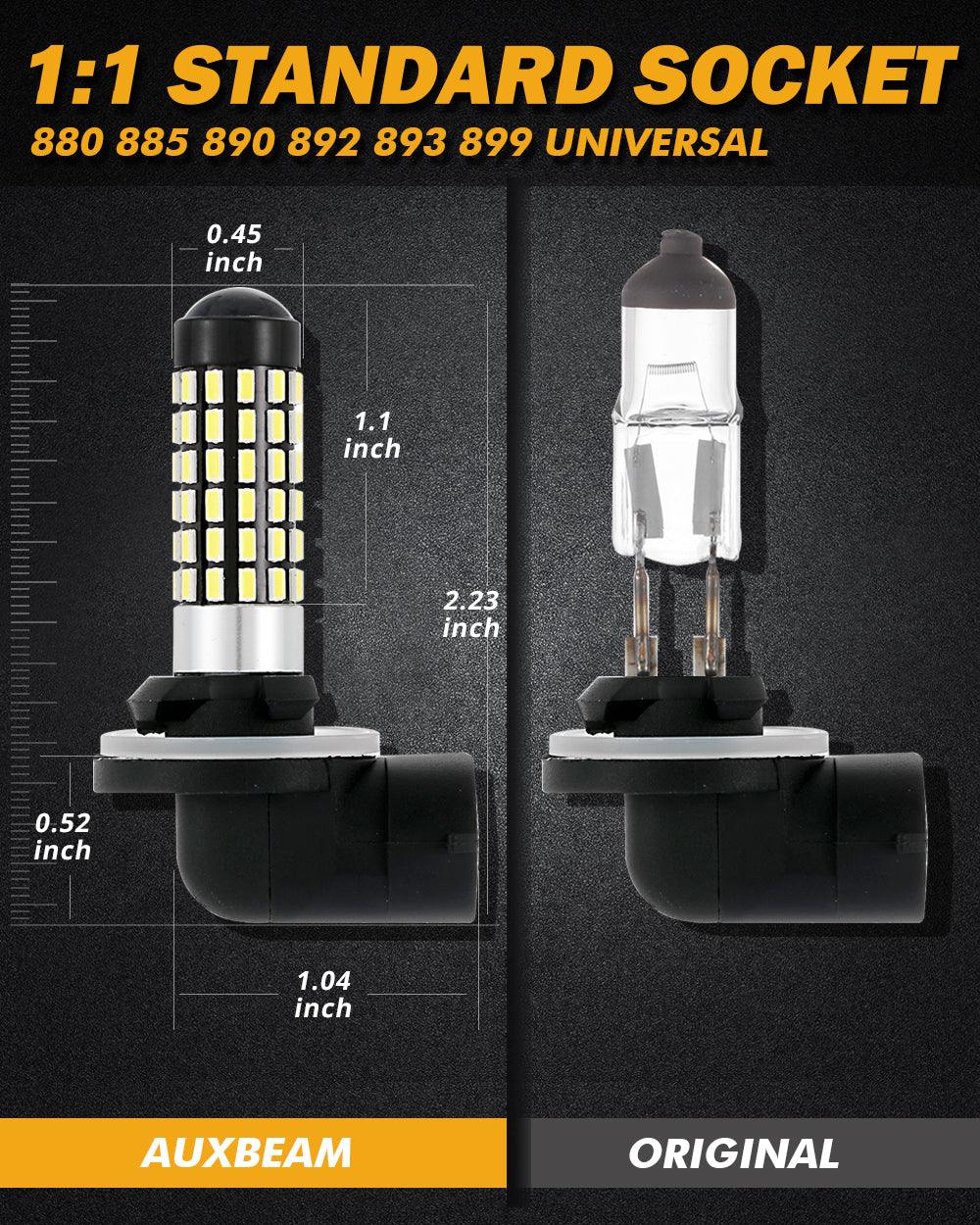 881 886 889 894 896 898 مصابيح LED للضباب/الإضاءة النهارية 6 وات 2000 مل 6500 كلفن أبيض | 2 مصباح