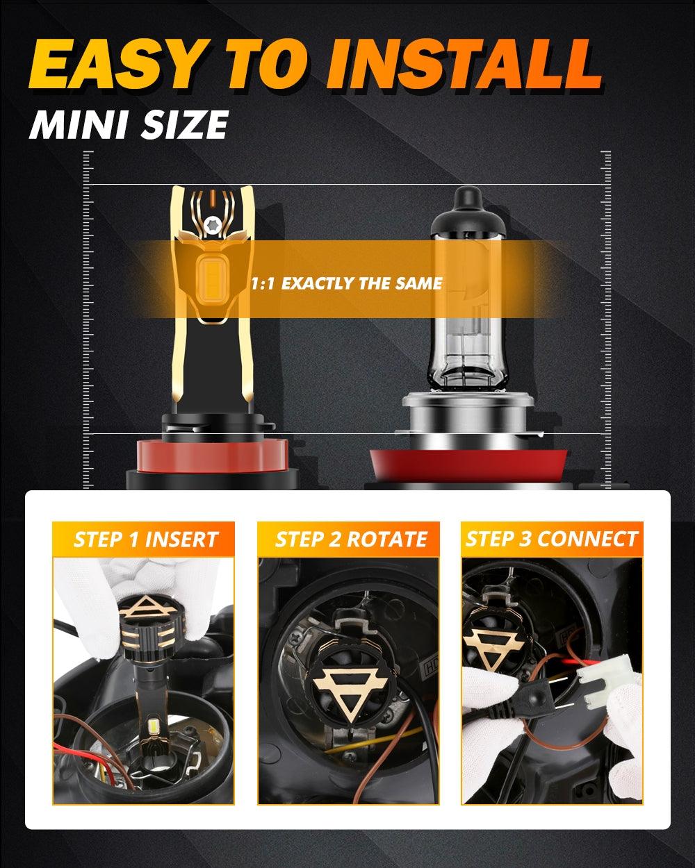 For 2015  Ram 1500 (without projector-type headlights) 9005 H11 LED Headlight Bulbs Bundle - Auxbeam  – éclairage LED auto