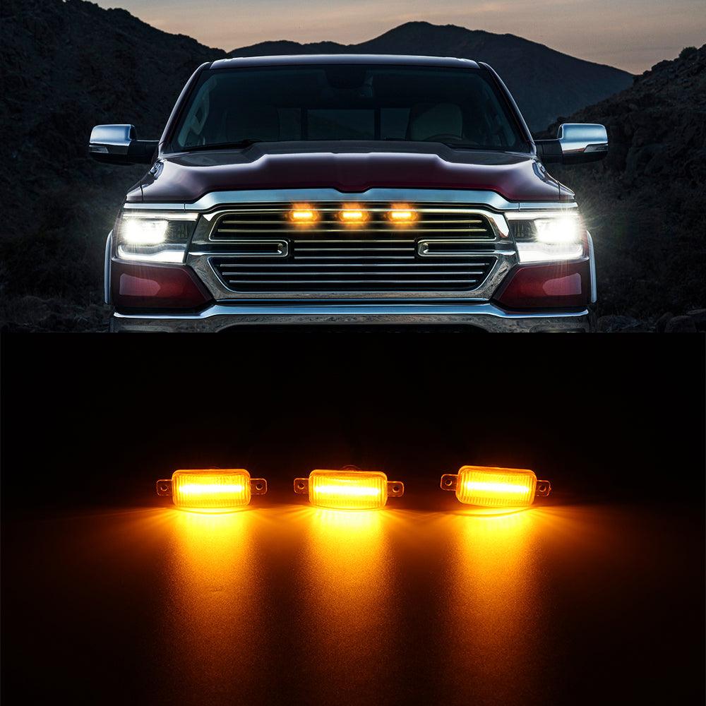 (3pcs/set) Lumières de Grille Avant LED Raptor Amber Dodge Ram