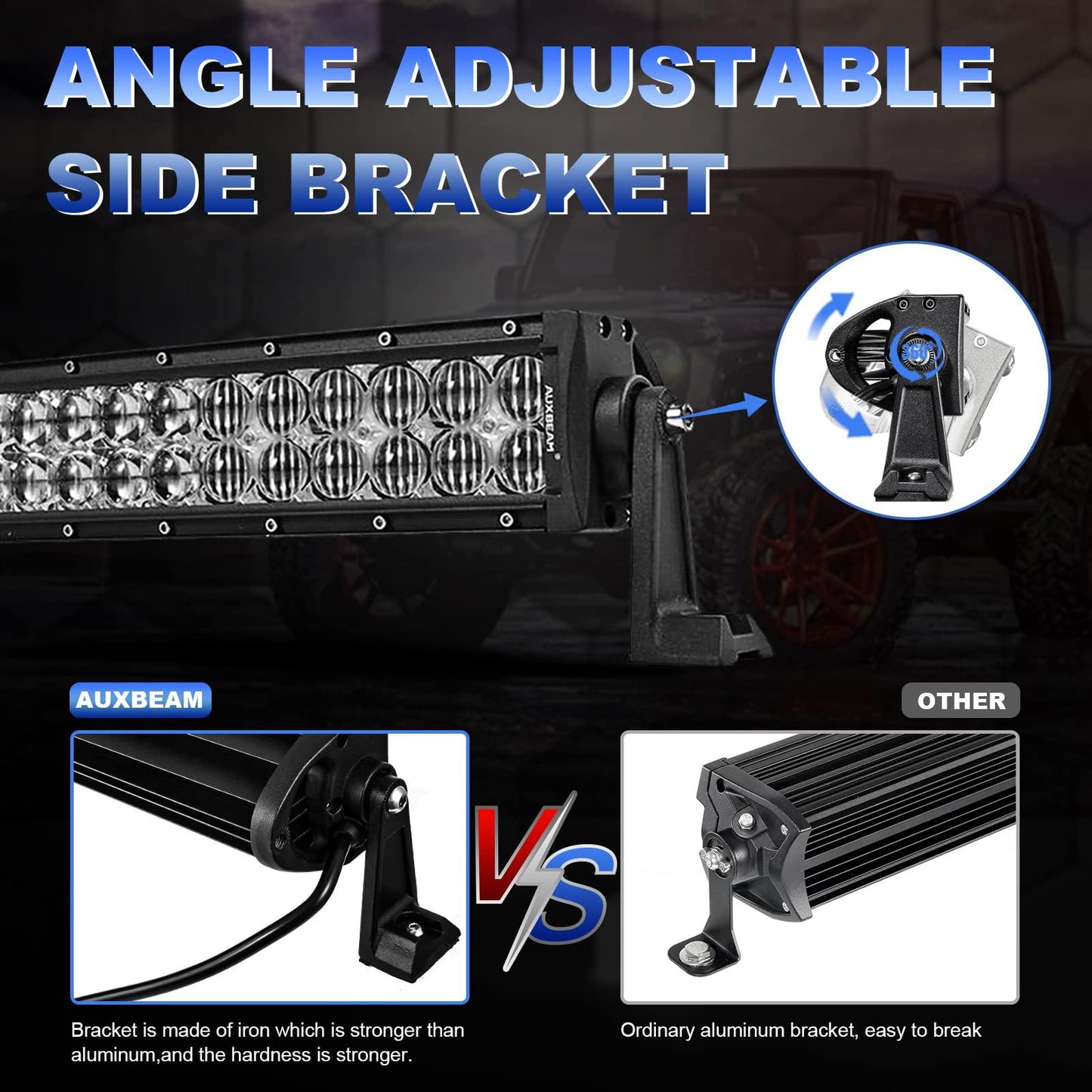 شريط إضاءة LED مزدوج الصفوف من سلسلة 5D، مقاس 42 بوصة، مناسب للطرق الوعرة