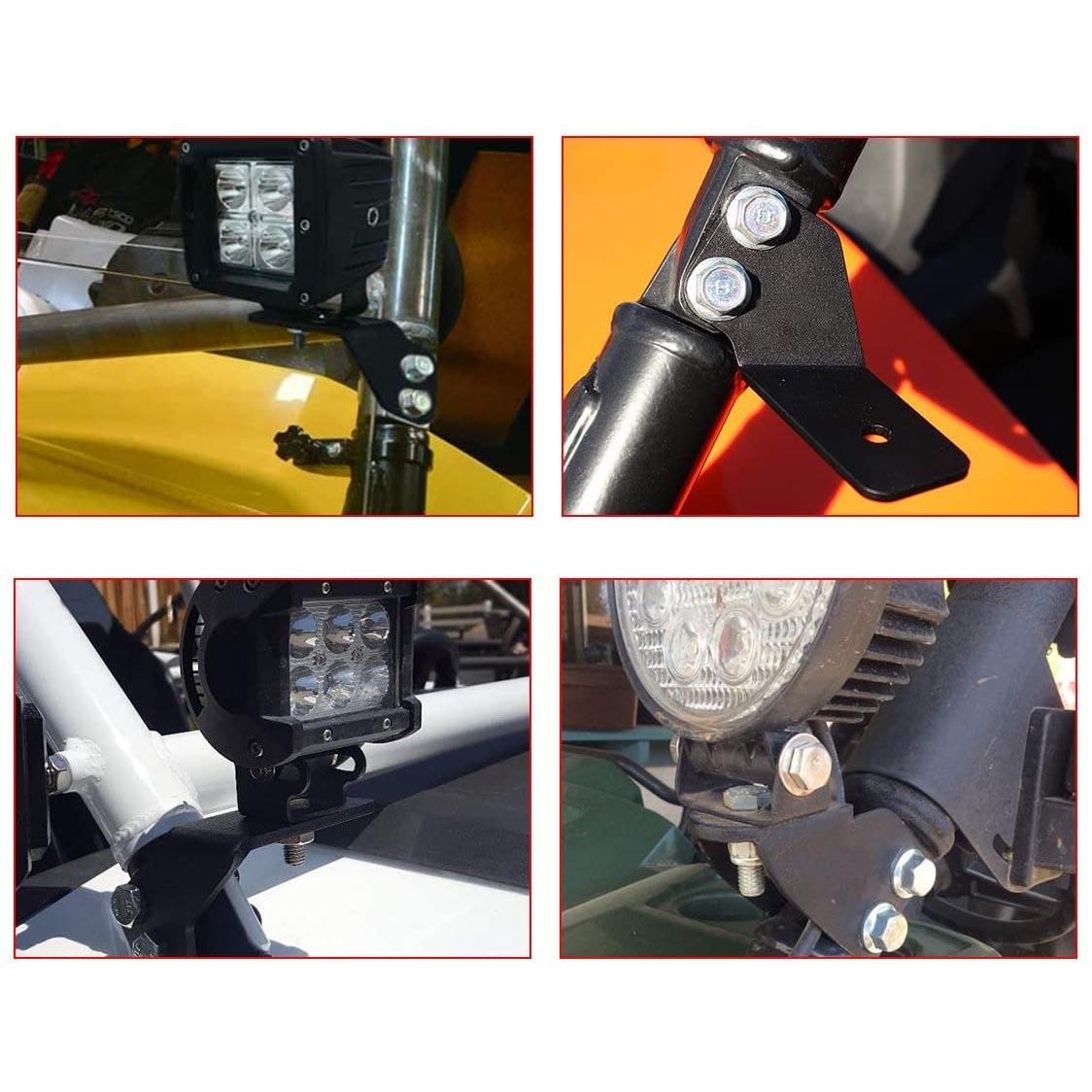 4 inch Classic-SM Series Dual Row LED Pod Lights Spot/Flood Beam & A-Pillar Mounting Bracket for 2016-2021 Yamaha YXZ 1000R models