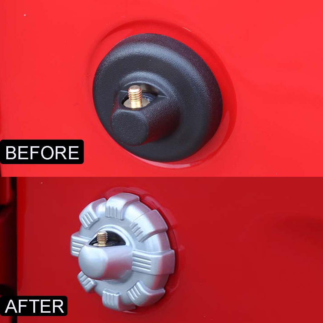 غطاء قاعدة هوائي الراديو مع إطار تثبيت هوائي لسيارة جيب رانجلر JL 2018-2022 (أسود/أحمر/فضي)