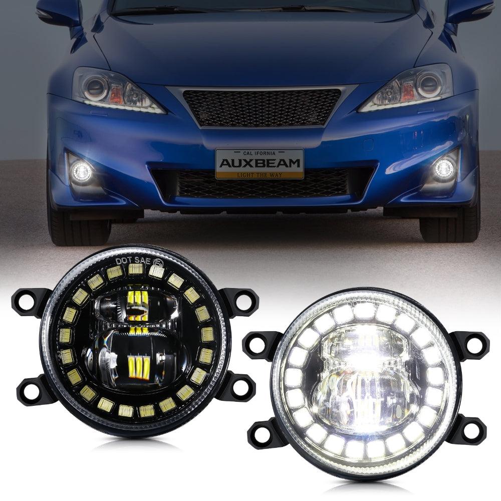 LED Fog Lights with Halo DRL Universal Fit for Toyota Camry Corolla RAV4 Yaris Prius Highlander Venza Avalon Matrix Solara, Led Fog Lamps for Lexus GS IS LX RX ES CT