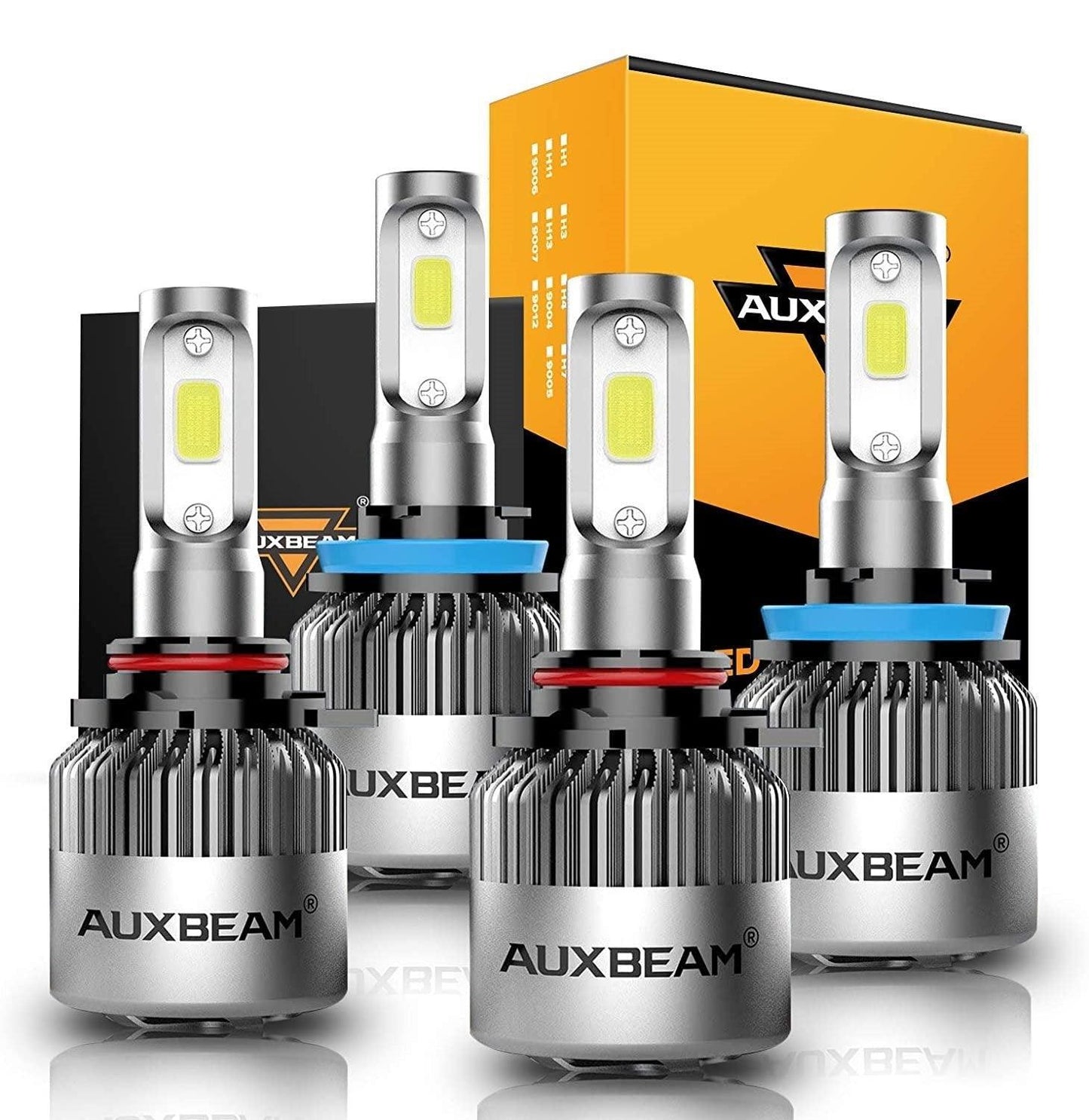 9005+H11 LED Headlight Bulbs 72W 8000ML S2 Series Super Brightest COB 6500K Cool White | 4 bulbs