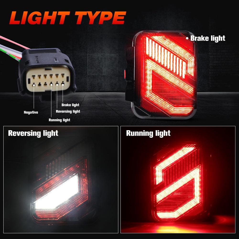 Tail Lights Compatible with Jeep Gladiator JT 2020-2024 Unique S Shaped Design