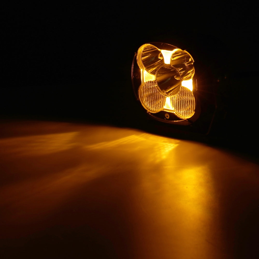 سلسلة XP-ULTRA مصابيح LED Pod مقاس 4.5 بوصة لمصابيح الطرق الوعرة مع إضاءة خلفية باللون الكهرماني