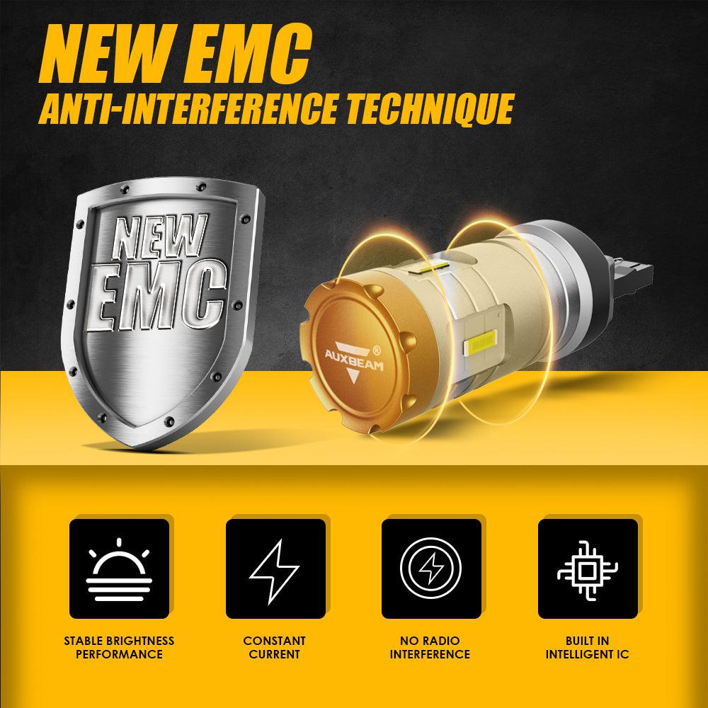 T20 7443 7440 LED Backup Reverse/Turn Signal/Brake Tail Light Bulbs 20W 4000LM 6500K White Crown Series | 2 Bulbs