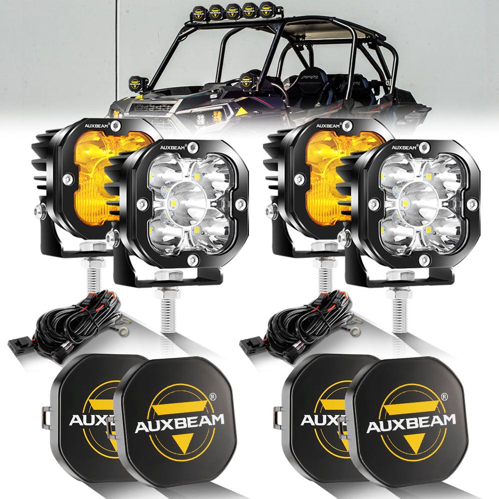 3 Inch 80W 9600LM LED Pods Lights White&Amber for ATV UTV SIDE BY SIDE 4X4 - Auxbeam  – éclairage LED auto