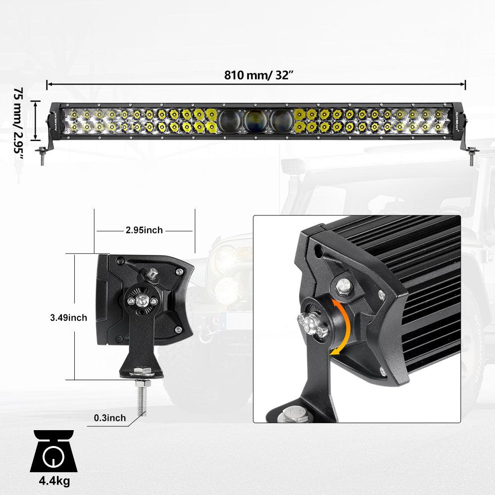 NEW 32 Inch 5D-PRO Series 33000LM Spot Beam Off Road Led Light Bar