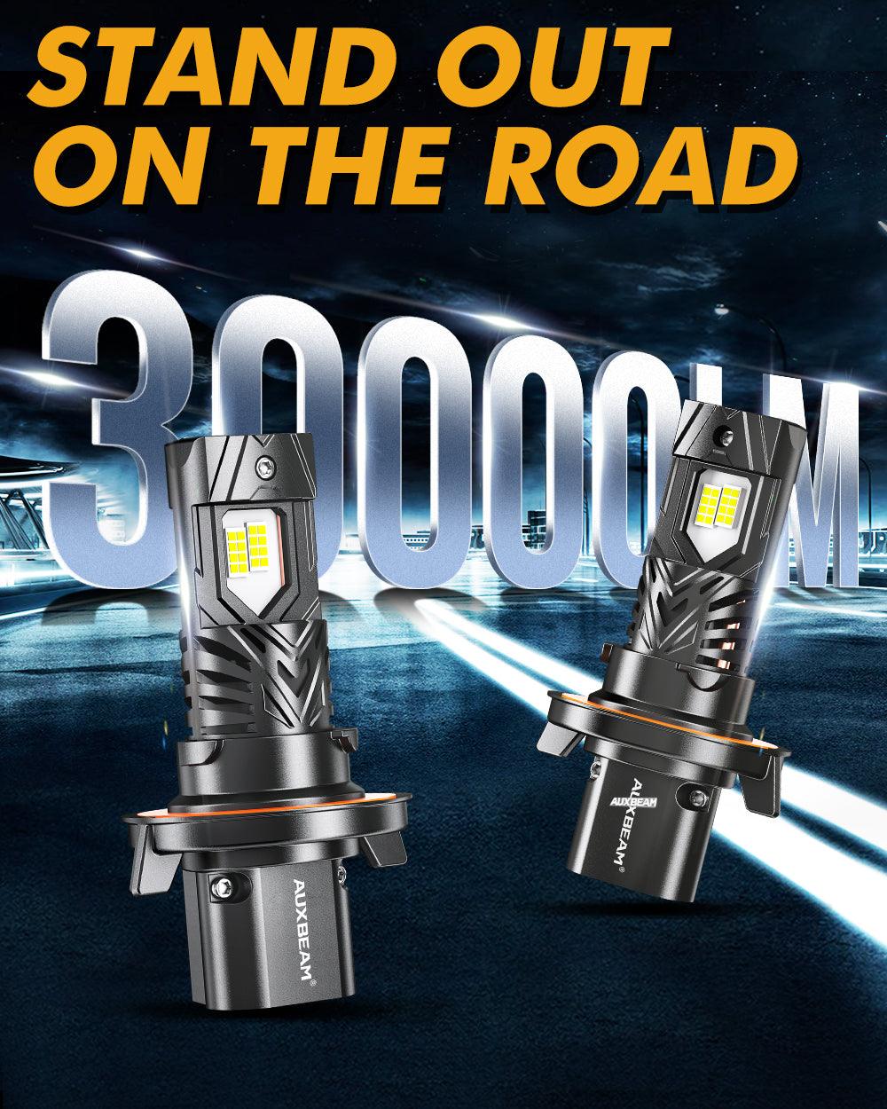 🆕H13/9008 LED Headlight Bulbs Q40 Series Ultra-High Brightness 120W 30000LM 6500K Cool White | 2 Bulbs - Auxbeam  – éclairage LED auto
