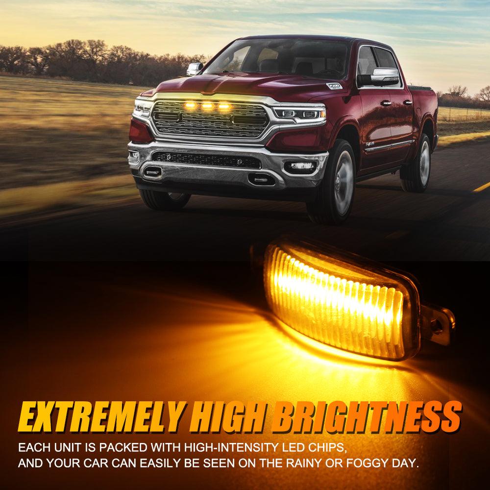 (3pcs/set) Lumières de Grille Avant LED Raptor Amber Dodge Ram