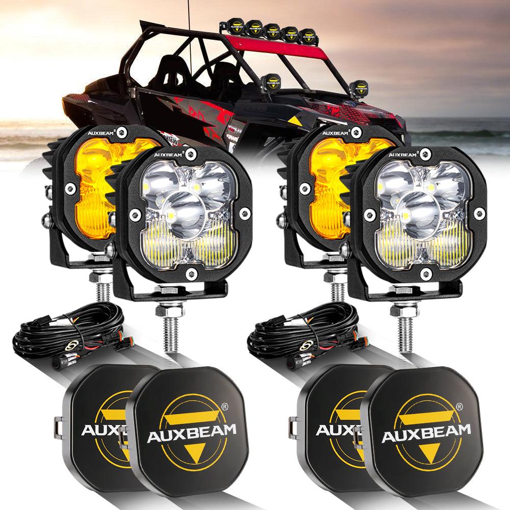3 Inch 80W 9600LM LED Pods Lights White&Amber for ATV UTV SIDE BY SIDE 4X4 - Auxbeam  – éclairage LED auto