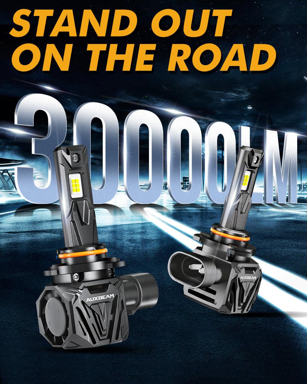 🆕9005+H11 LED Headlight Bulbs Q40 Series Ultra-High Brightness 120W 30000LM 6500K Cool White | 4 Bulbs - Auxbeam  – éclairage LED auto