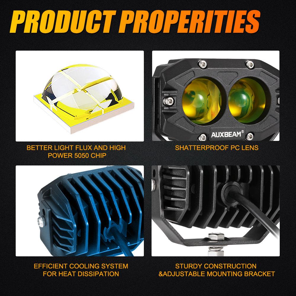 R4 Series | 4 Pouces 60W LED Pods Lumière Amber Spot